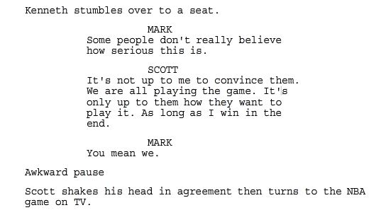 How To Write A Pause In Dialogue In A Script Freshmen Screenplay
