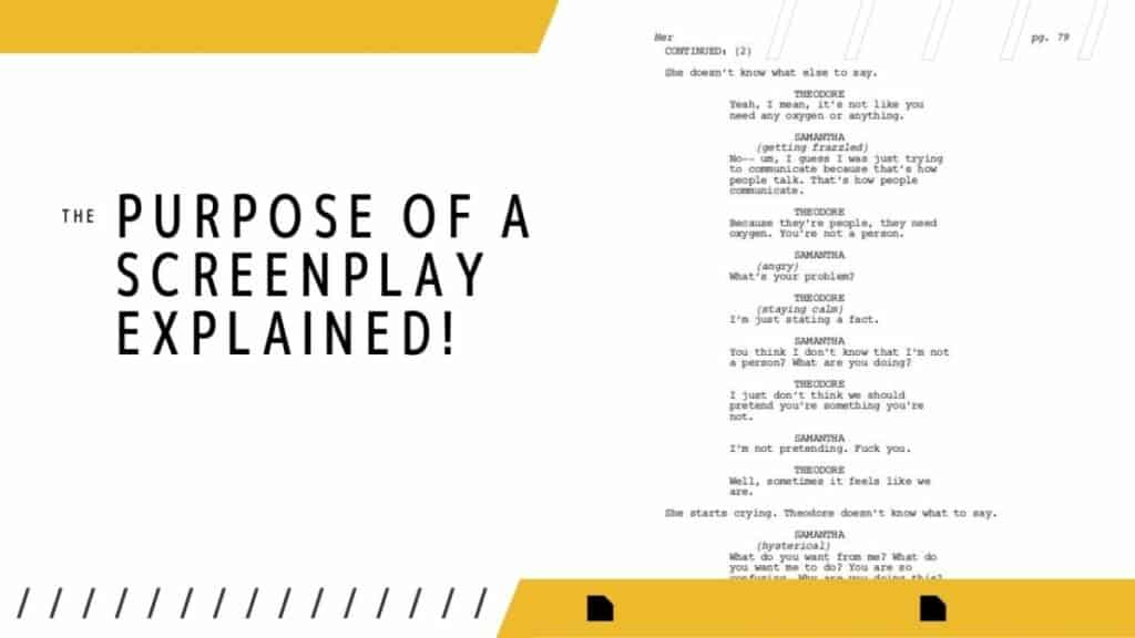 what is the purpose of a screenplay